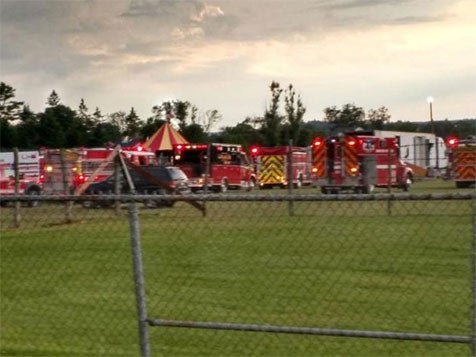 The circus tent collapsed during a storm in New Hampshire