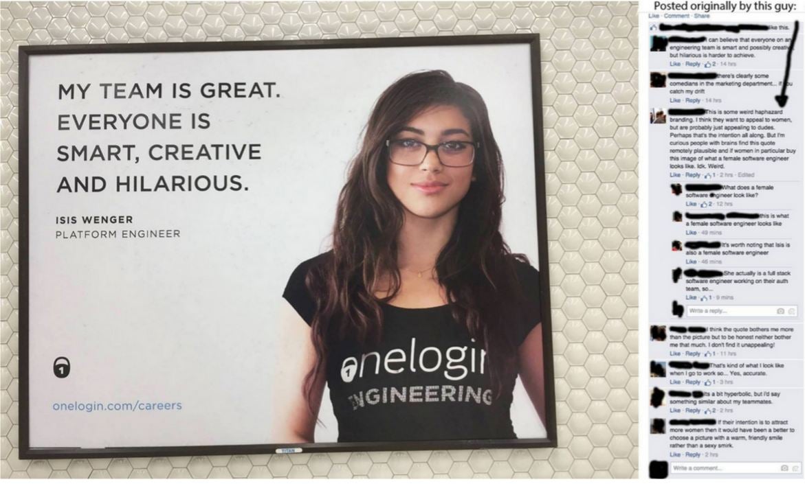 Comments on the picture on Facebook suggested Isis did not look like a female engineer