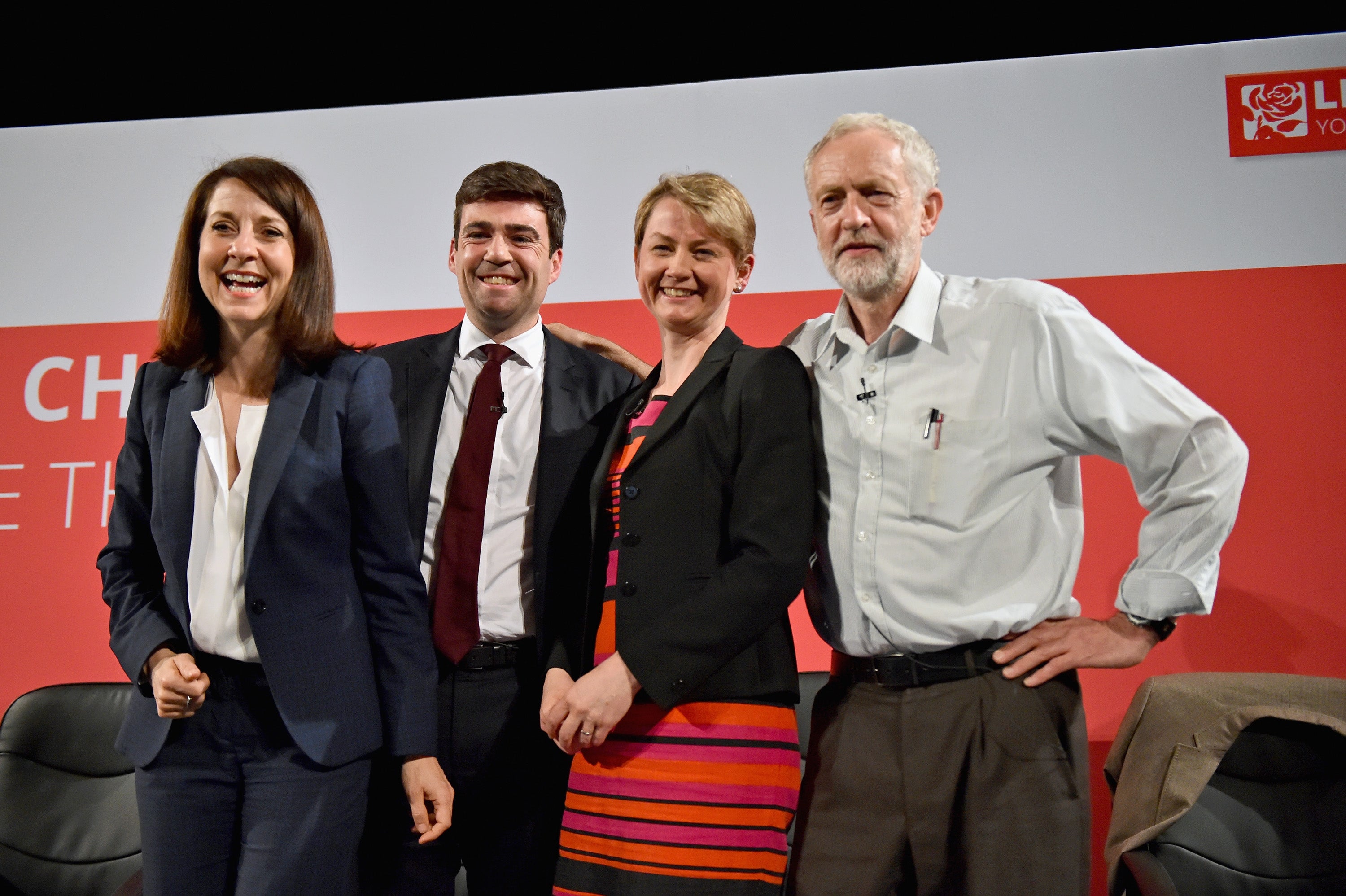 Liz Kendall, Andy Burnham, Yvette Cooper and Jeremy Corbyn