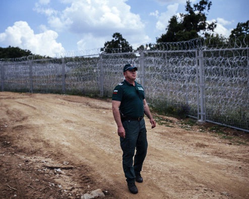 The border fence between Bulgaria and Turkey