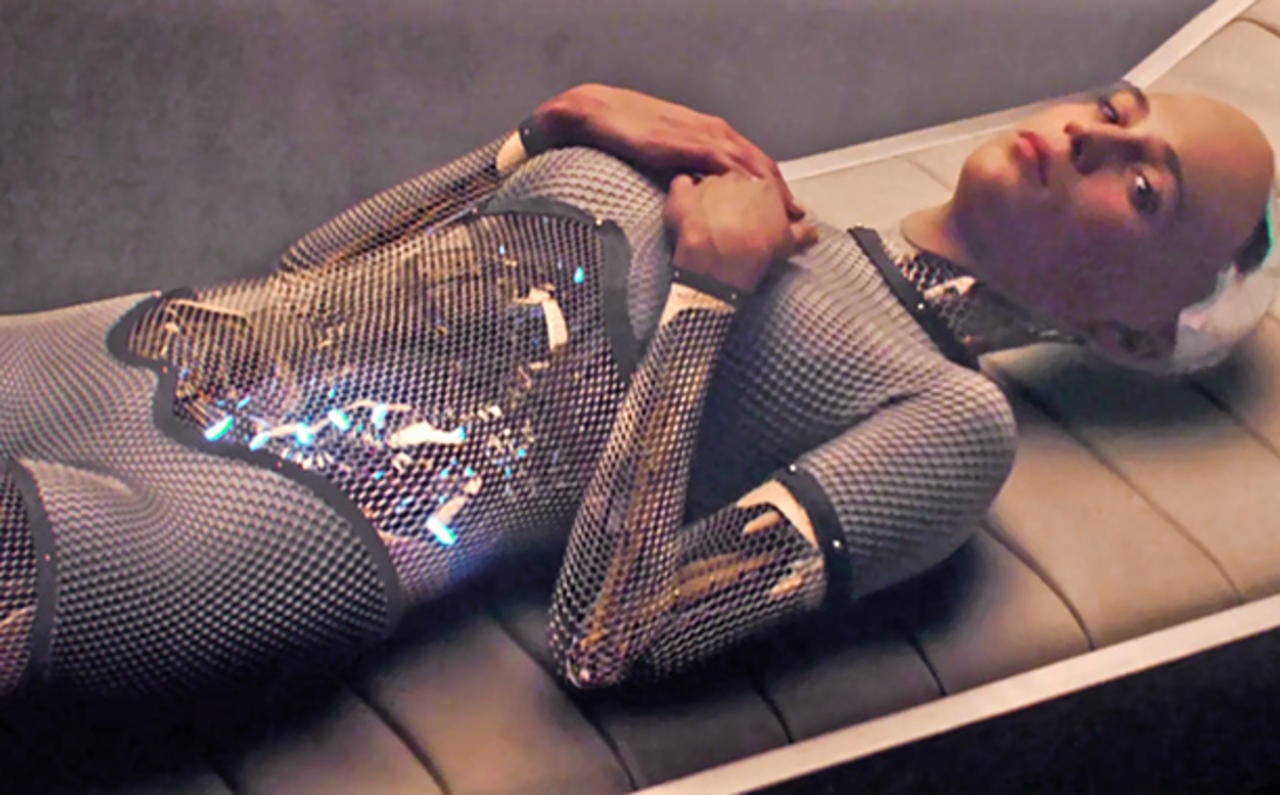 A still from the film Ex Machina, in which an AI seduces a man