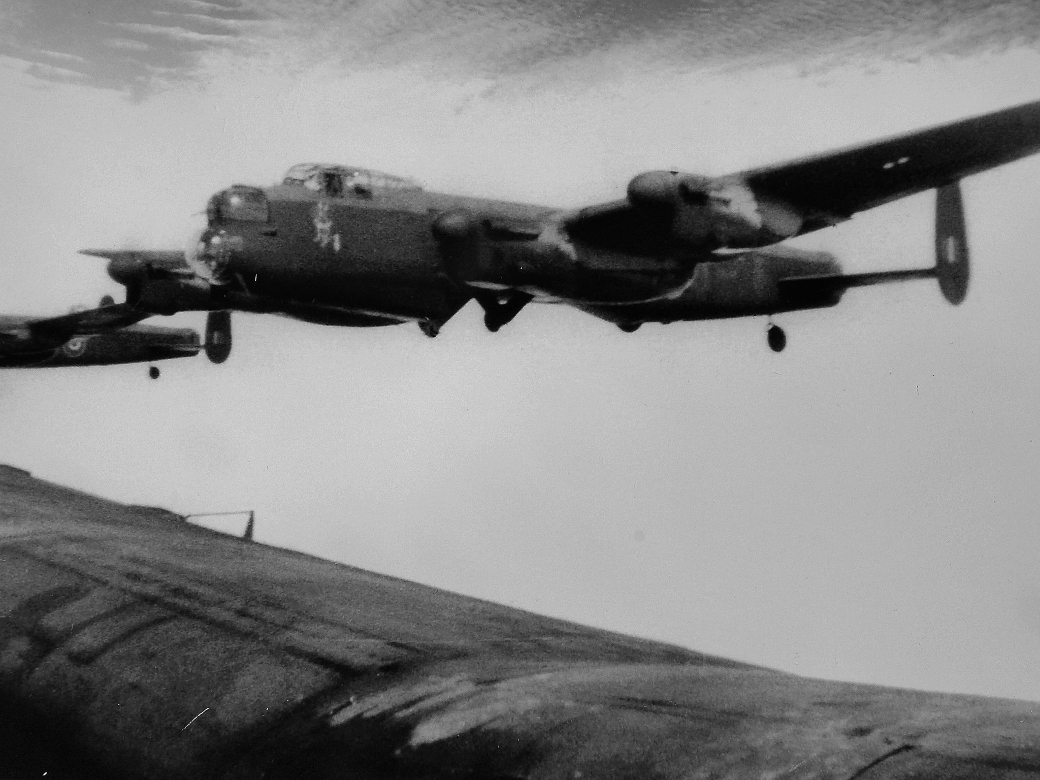 Mr Munro’s plane came under light flak over the Netherlands during the second wave of attacks causing him to lose all communication, forcing him to sensibly abort and return to Scampton airbase with his live mine on board.