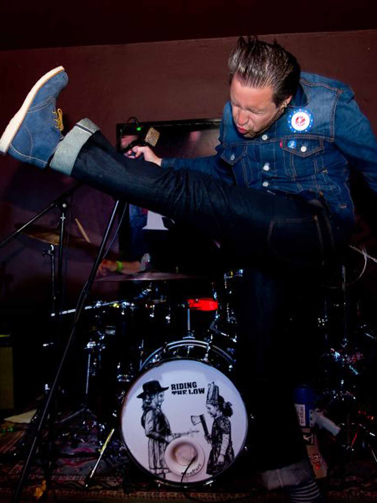 Kick it in: Paddy Considine on stage with Riding the Low in 2013