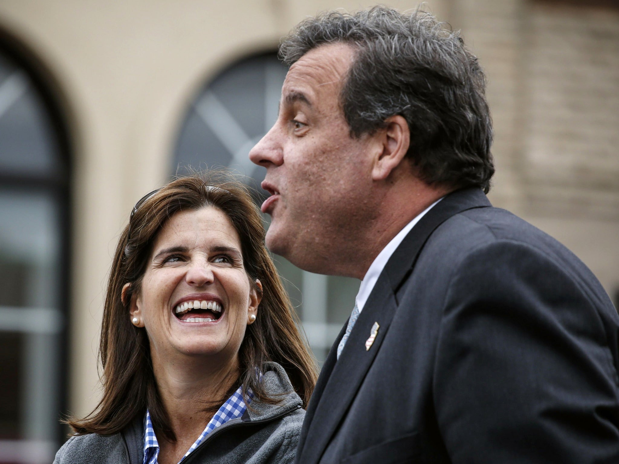 New Jersey Governor Chris Christie and his wife, Mary Pat. Mr Christie defended Planned Parenthood while campaigning to lead the Republicans