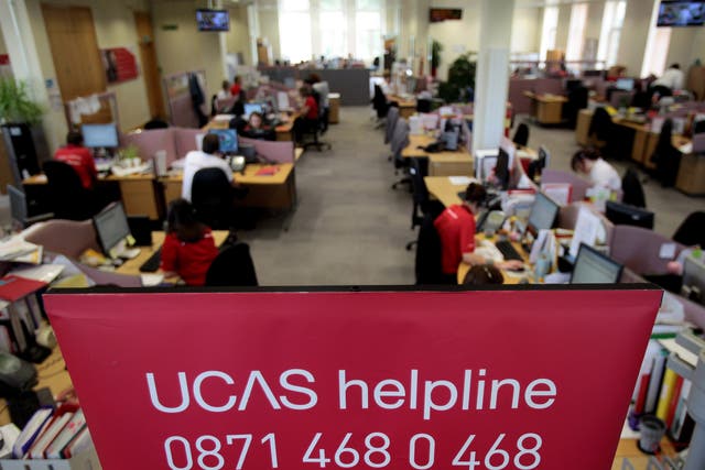 The UCAS clearing house call centre in Cheltenham, England