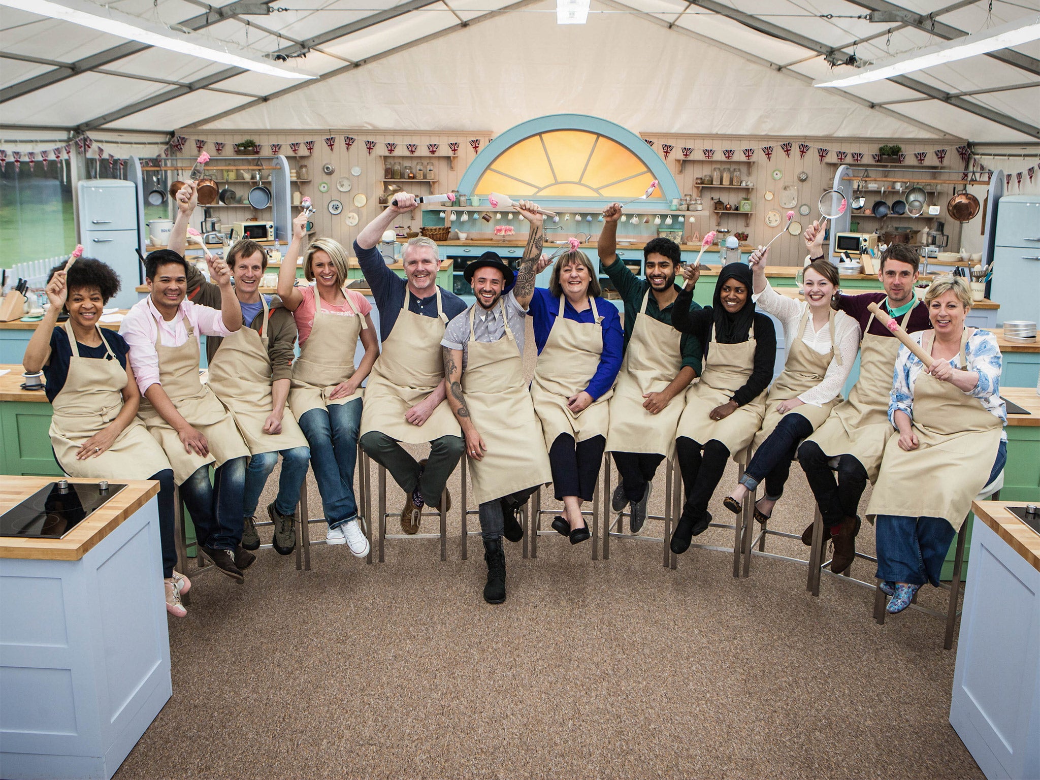 ‘The Great British Bake Off’ 2015 competitors in the kitchen