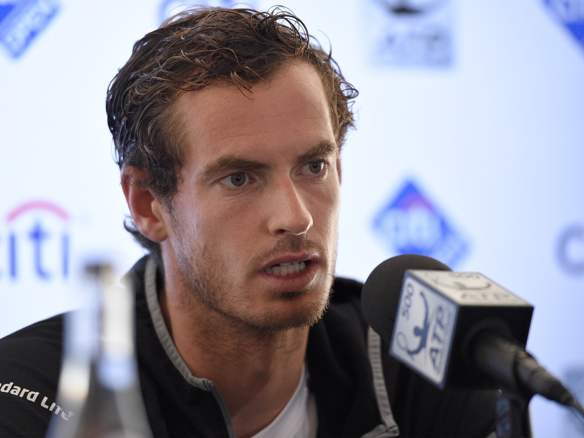 Andy Murray speaks to media ahead of the Citi Open in Washington