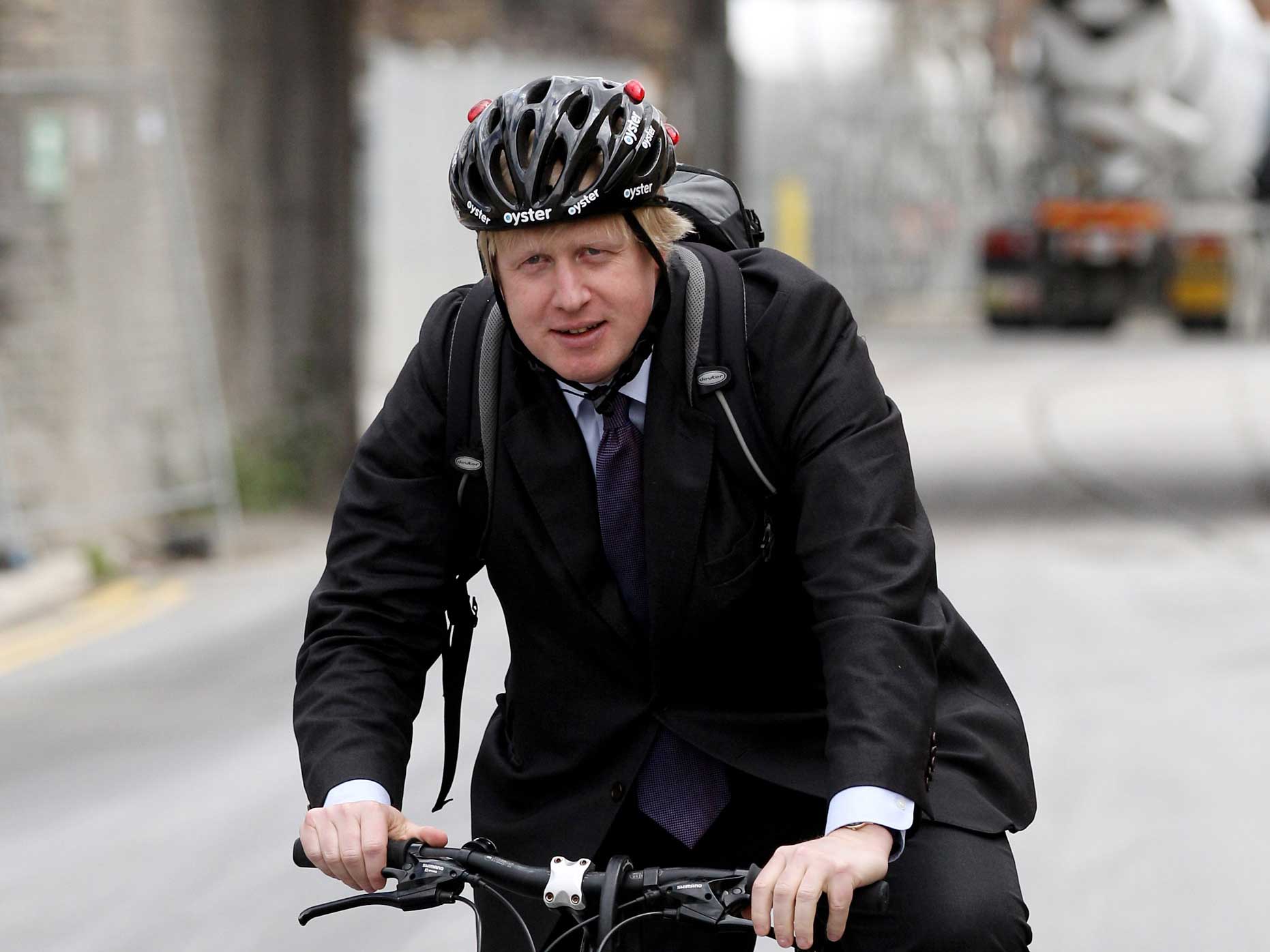 Mayor Boris Johnson on his bike