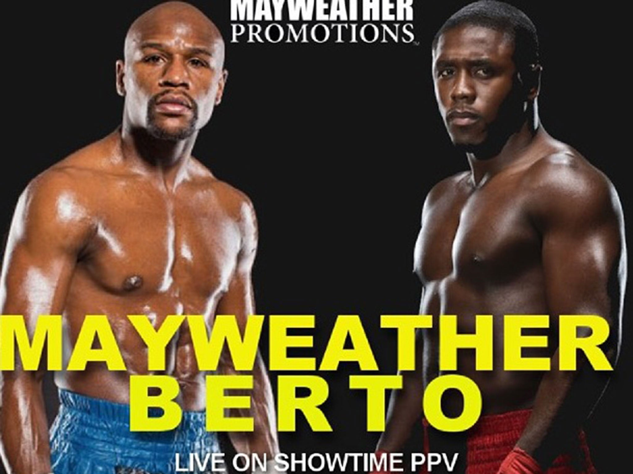 The Mayweather vs Berto fight poster