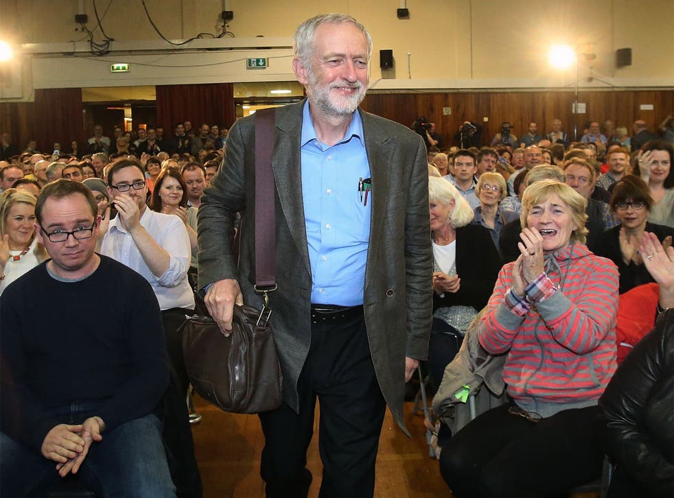 Jeremy Corbyn, pictured at a debate in Belfast on Wednesday night, said people young and old are talking about an alternative to austerity