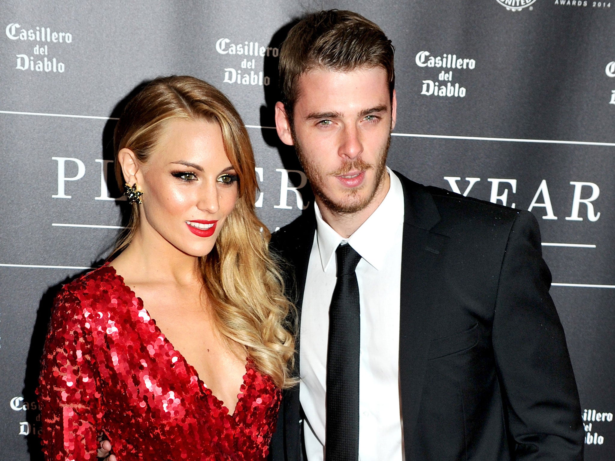 Edurne Garcia (left) and David De Gea pictured during Manchester United's Player Of The Year award ceremony in May