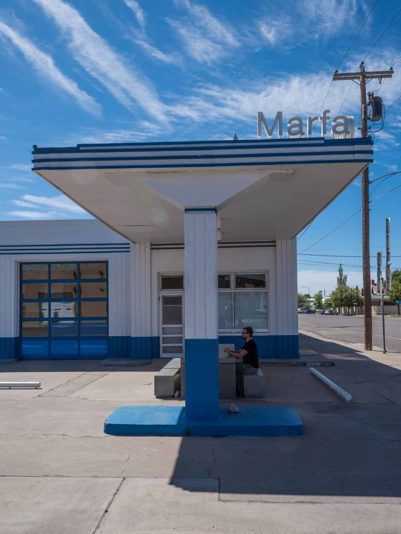 Desert art: Marfa's old petrol station