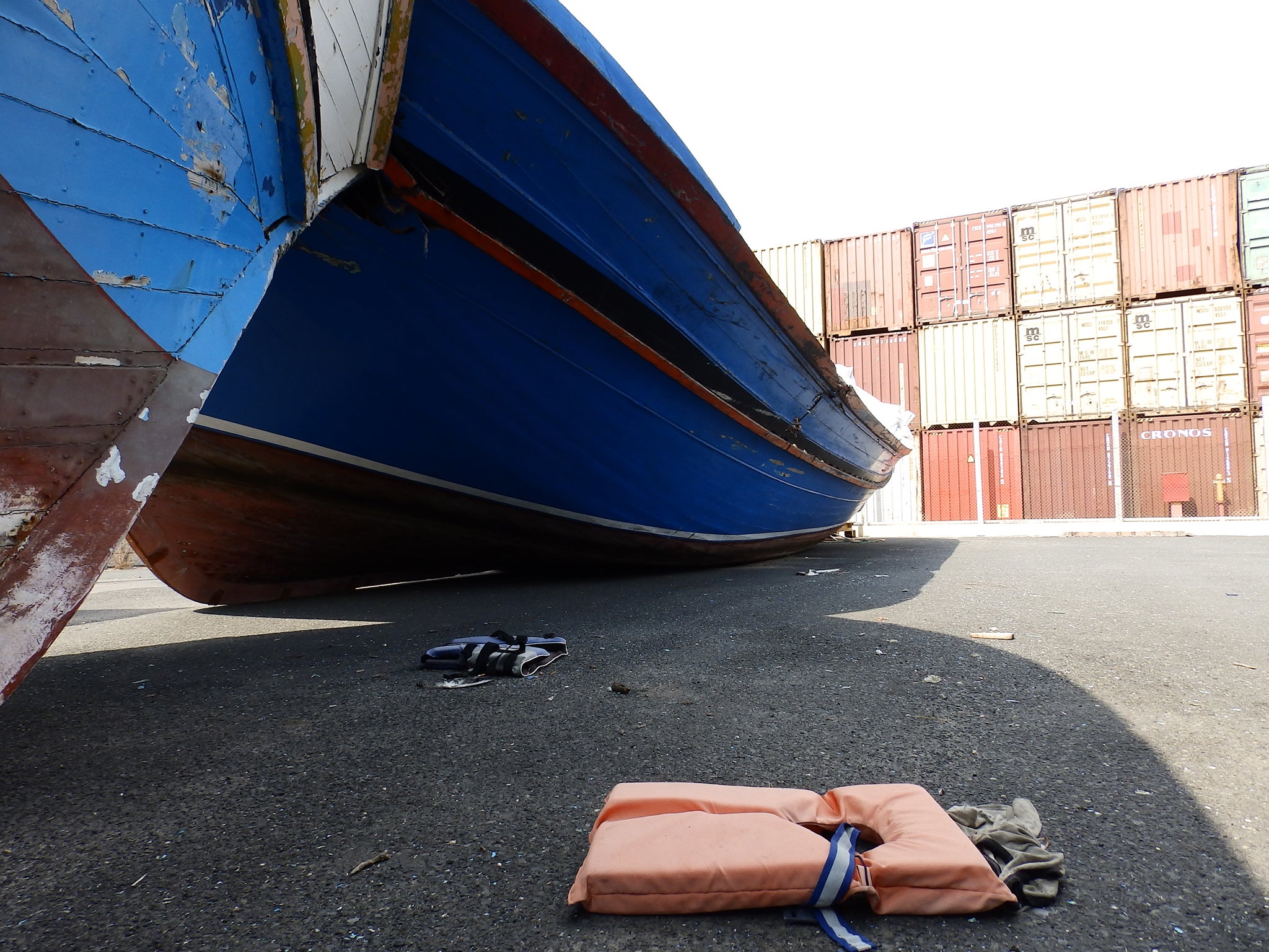 A vessel where almost 40 migrants out of the 600 packed on board were found dead below deck in June 2014