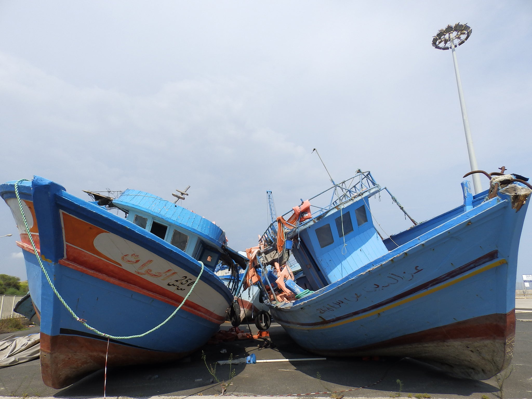 Former migrant boats left in Pozzallo port