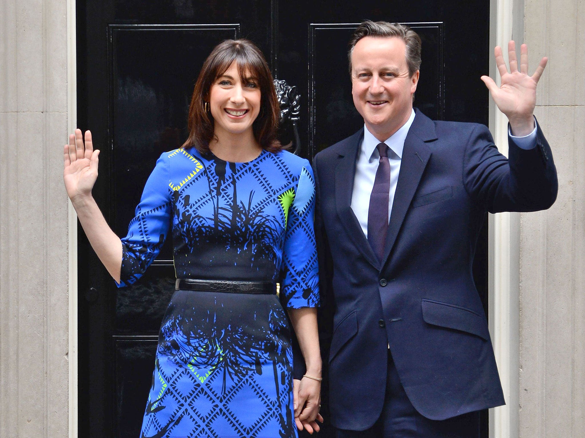 Samantha and David Cameron outside No.10 after this year's election victory