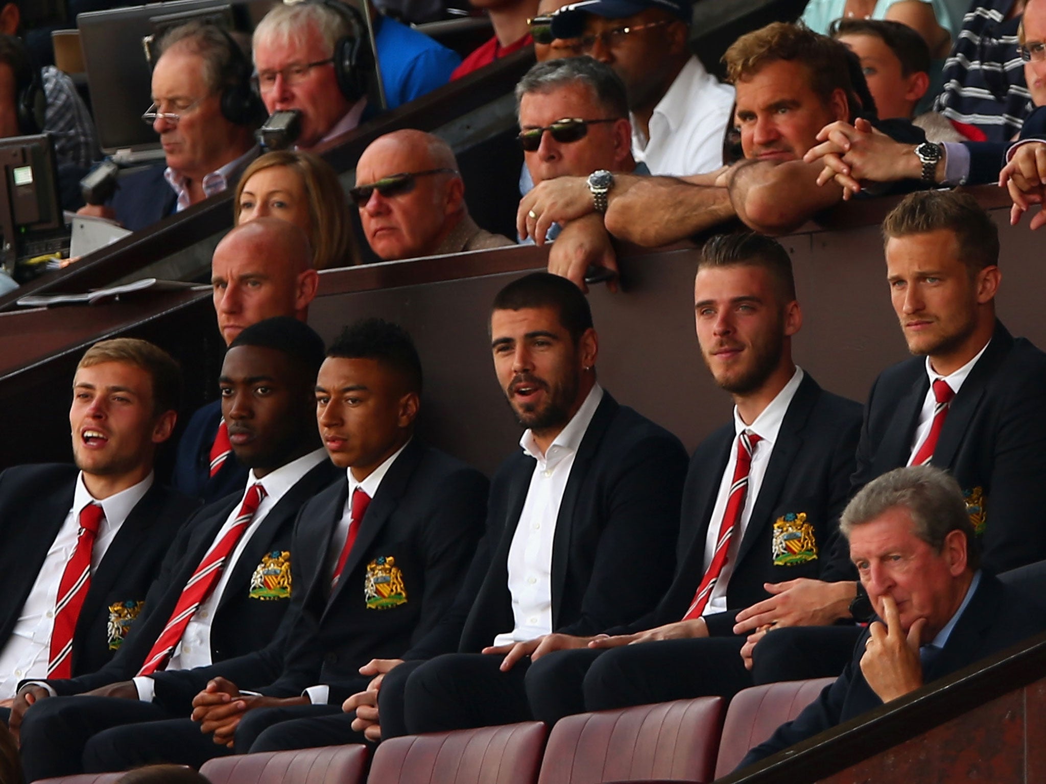 Victor Valdes in the stands for Manchester United's match with Tottenham