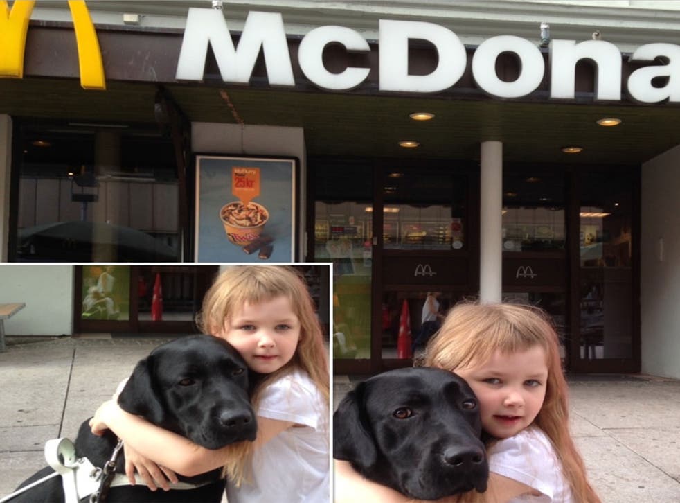 Tina Marie Asikainen complained on Facebook after she was ejected from a McDonald's in Norway because she was accompanied by her guide dog, Rex