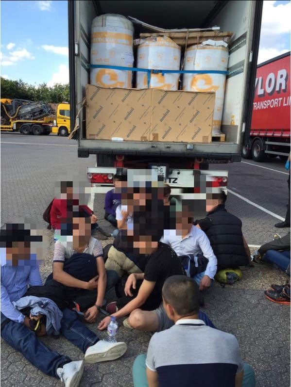 18 people were found in the lorry