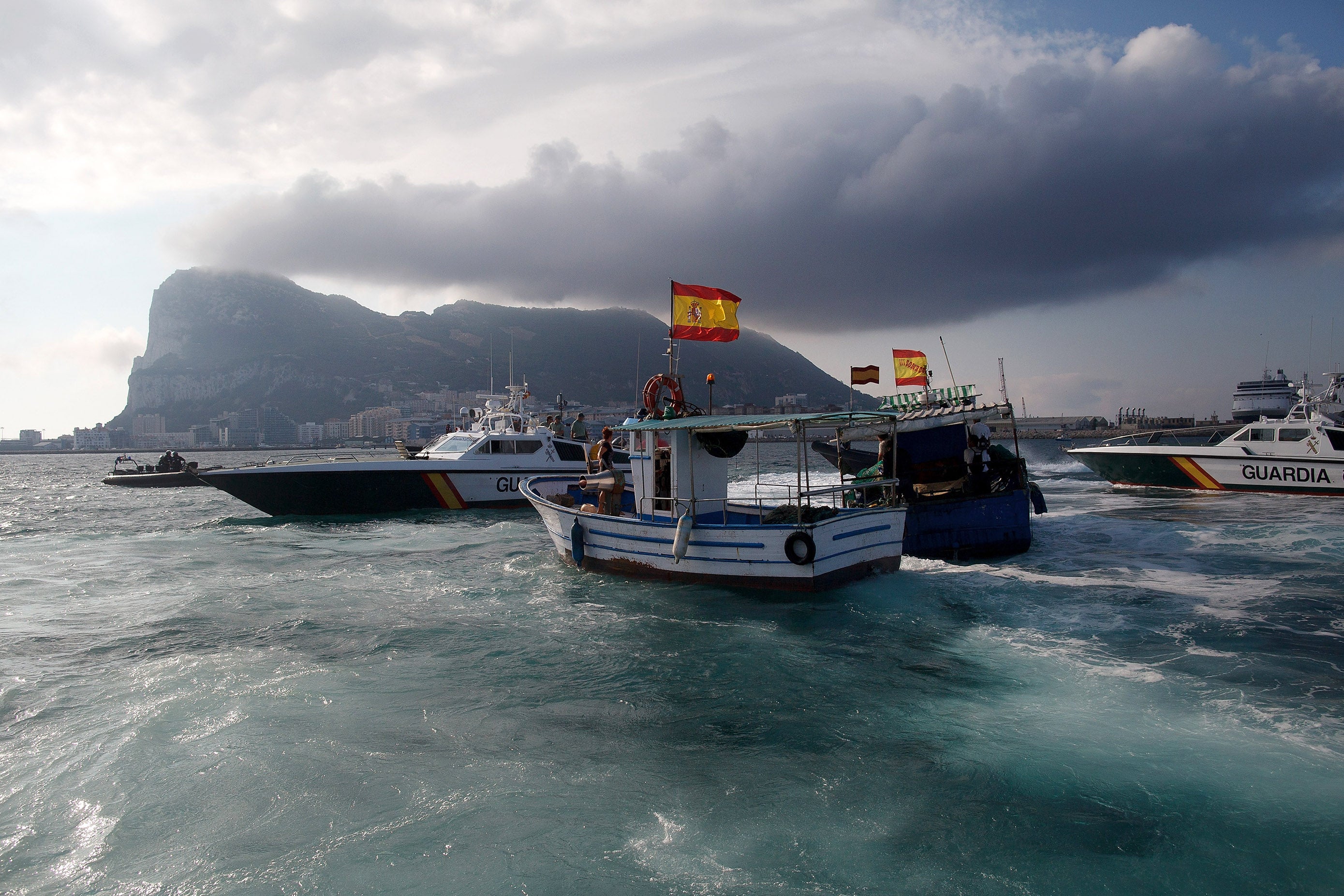 Spanish fishermen stage a protest over fishing rights in 2013
