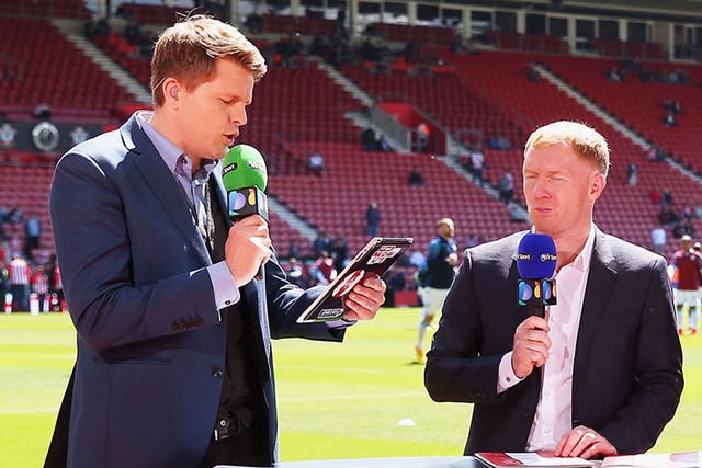 Paul Scholes, right, is part of an all-star cast of presenters at BT Sport