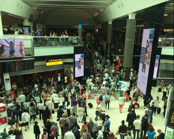 People were evacuated from Gatwick Airport this morning