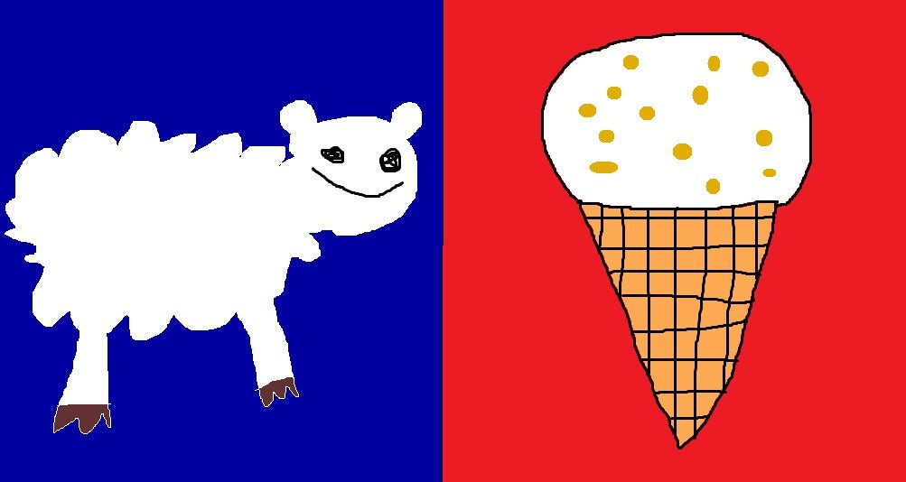 This design represents all of NZ because we have lots of sheep and love hokey pokey ice cream. I even included the blue and red to keep all of you naysayers happy. Kiwi as bro.