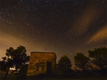 A view of the Perseid meteor shower in Obanos, northern Spain on 11 August