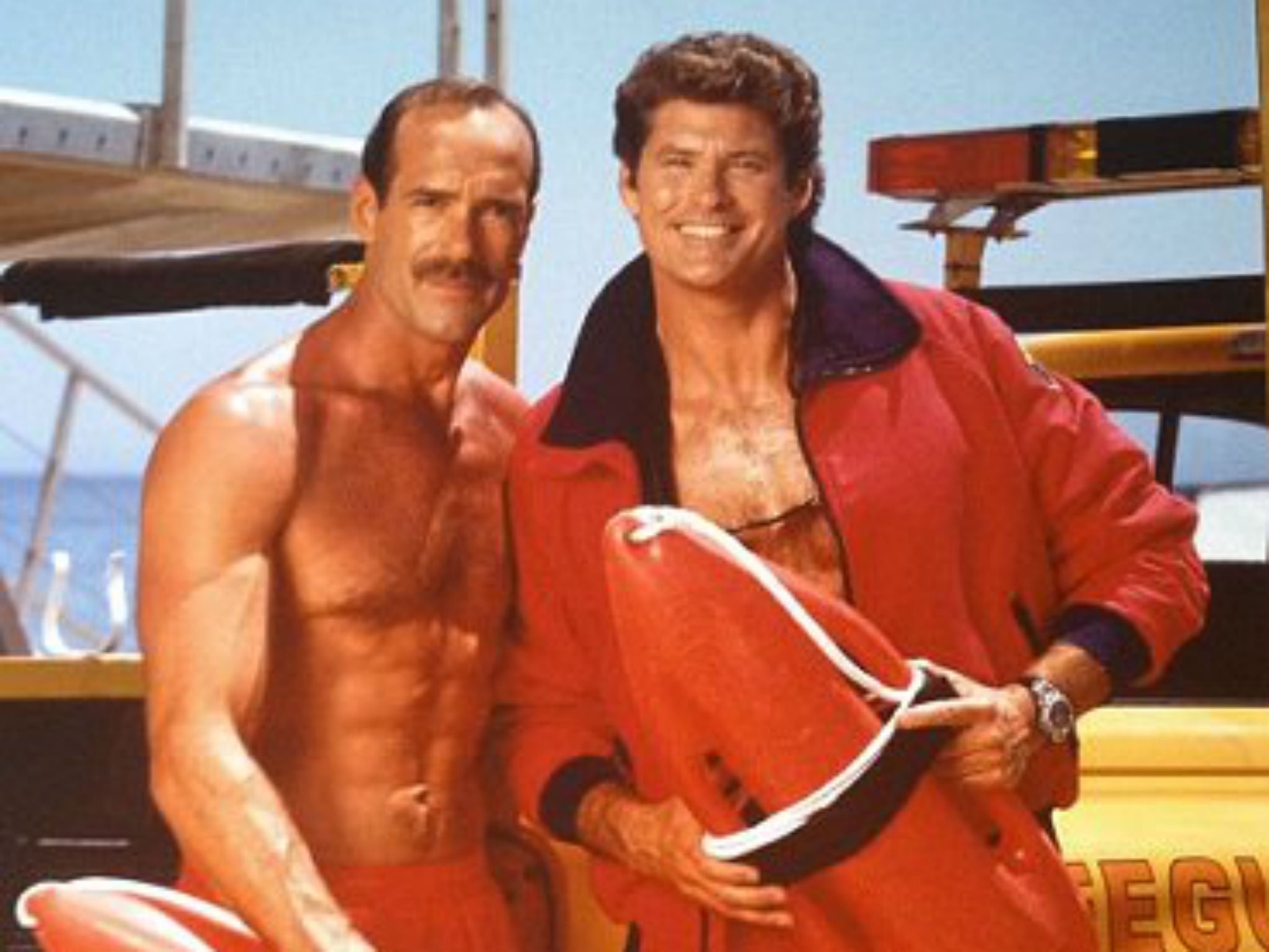 Michael Newman and David Hasselhoff star in Baywatch in the Eighties