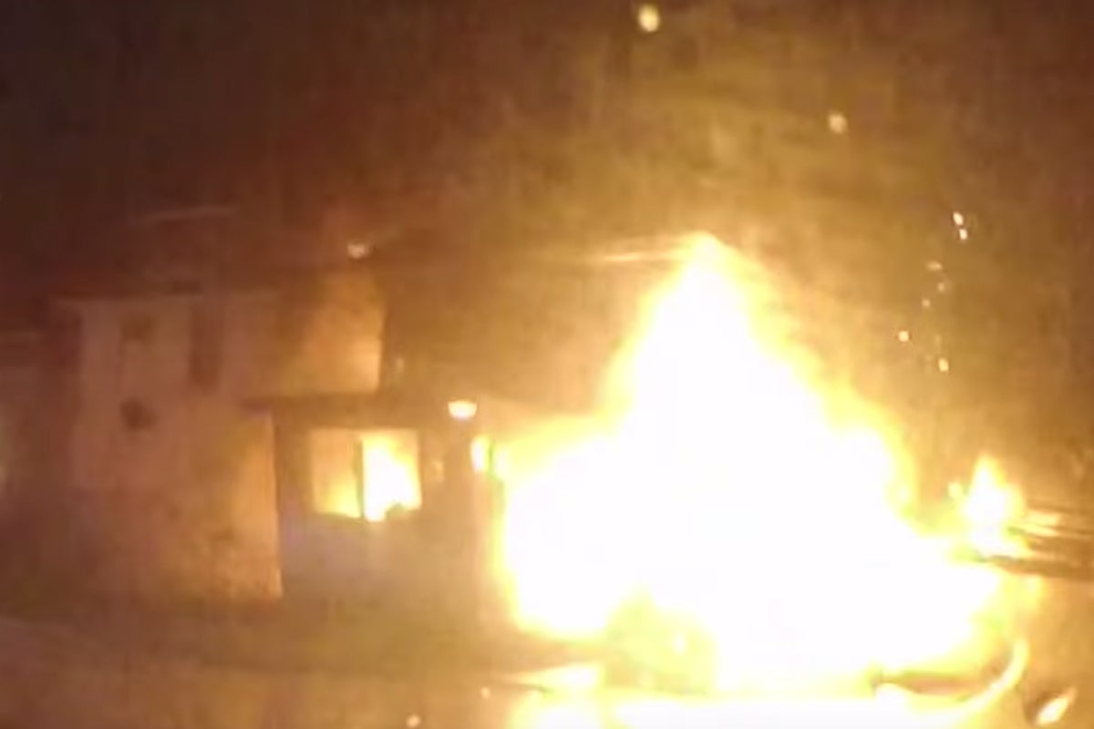 Dash cam footage captures moment house explodes after car crashes into ...