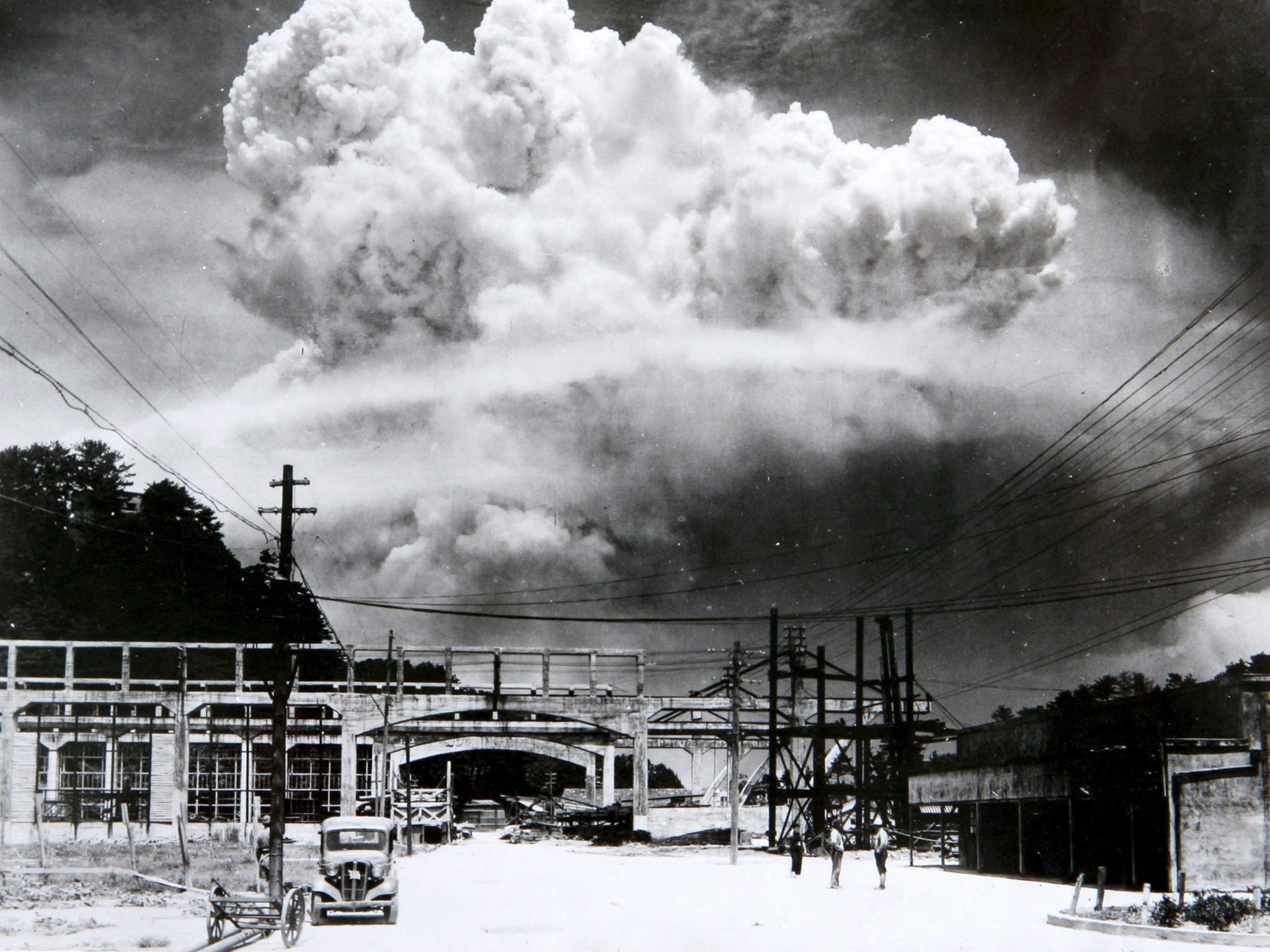 The nuclear bombing of Nagasaki, Japan, 9th August 1945 during world war two