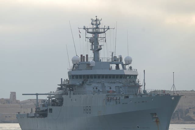 The HMS Enterprise is conducting surveillance work along the Libyan coast