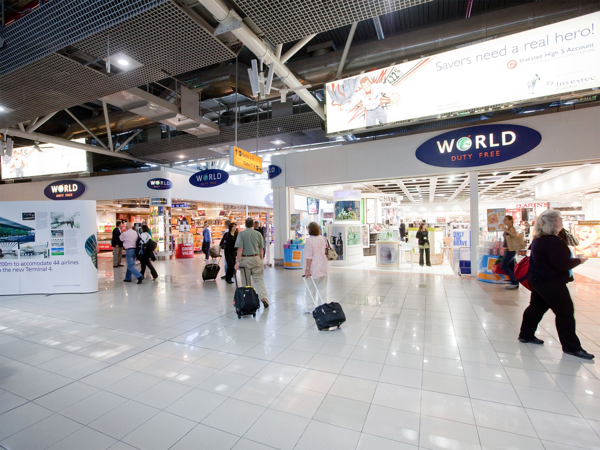 Heathrow Terminal 4; each retailer at the airport is paying £1m a year in rent, on average