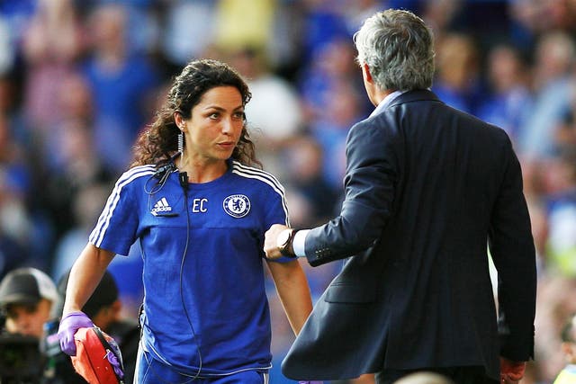 Jose Mourinho confronts Eva Carneiro after the incident at Stamford Bridge