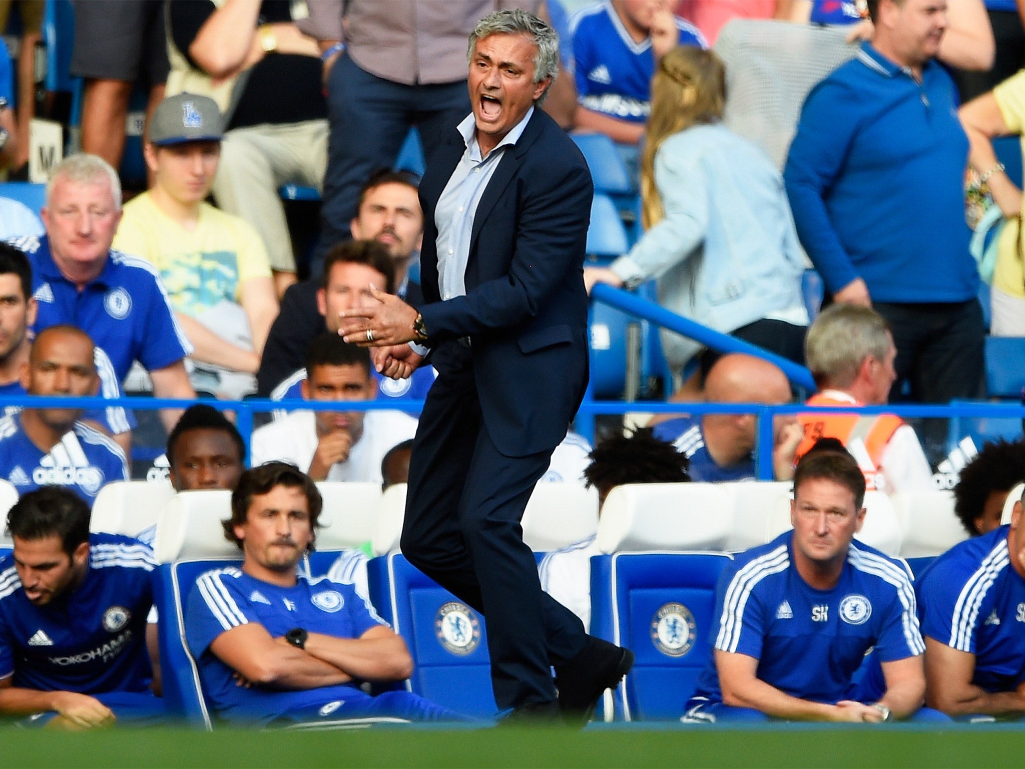 Jose Mourinho lost his cool as the Chelsea medical team ran on the pitch to attend to Hazard (Getty)