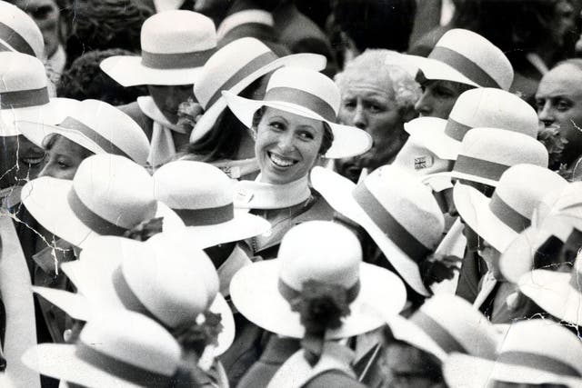 Princess Anne at the opening ceremony of the 1976 Olympic Games in Montreal, where she was a member of Britain's equestrian team
