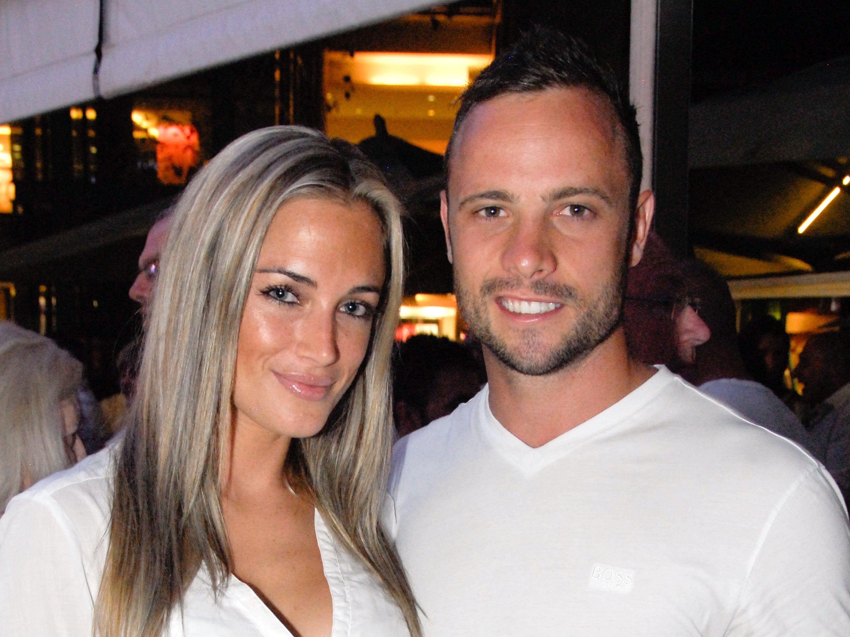 Reeva Steenkamp with Oscar Pistorius in January 2013