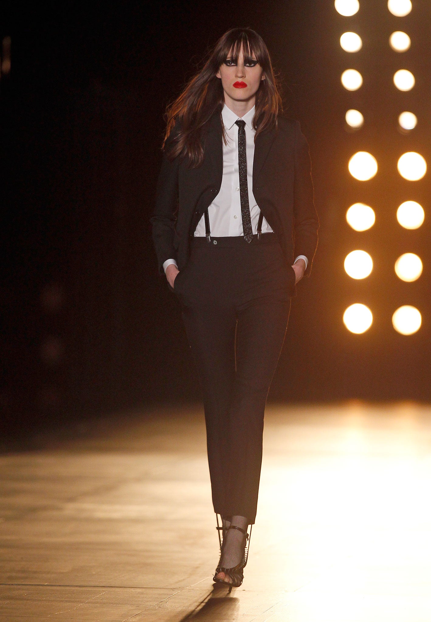 Hedi Slimane's womenswear designs for Saint Laurent, autumn/winter 2015 (Getty)