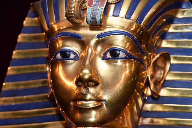 The burial mask of Egyptian Pharaoh Tutankhamun, at an exhibition in Munich earlier this year
