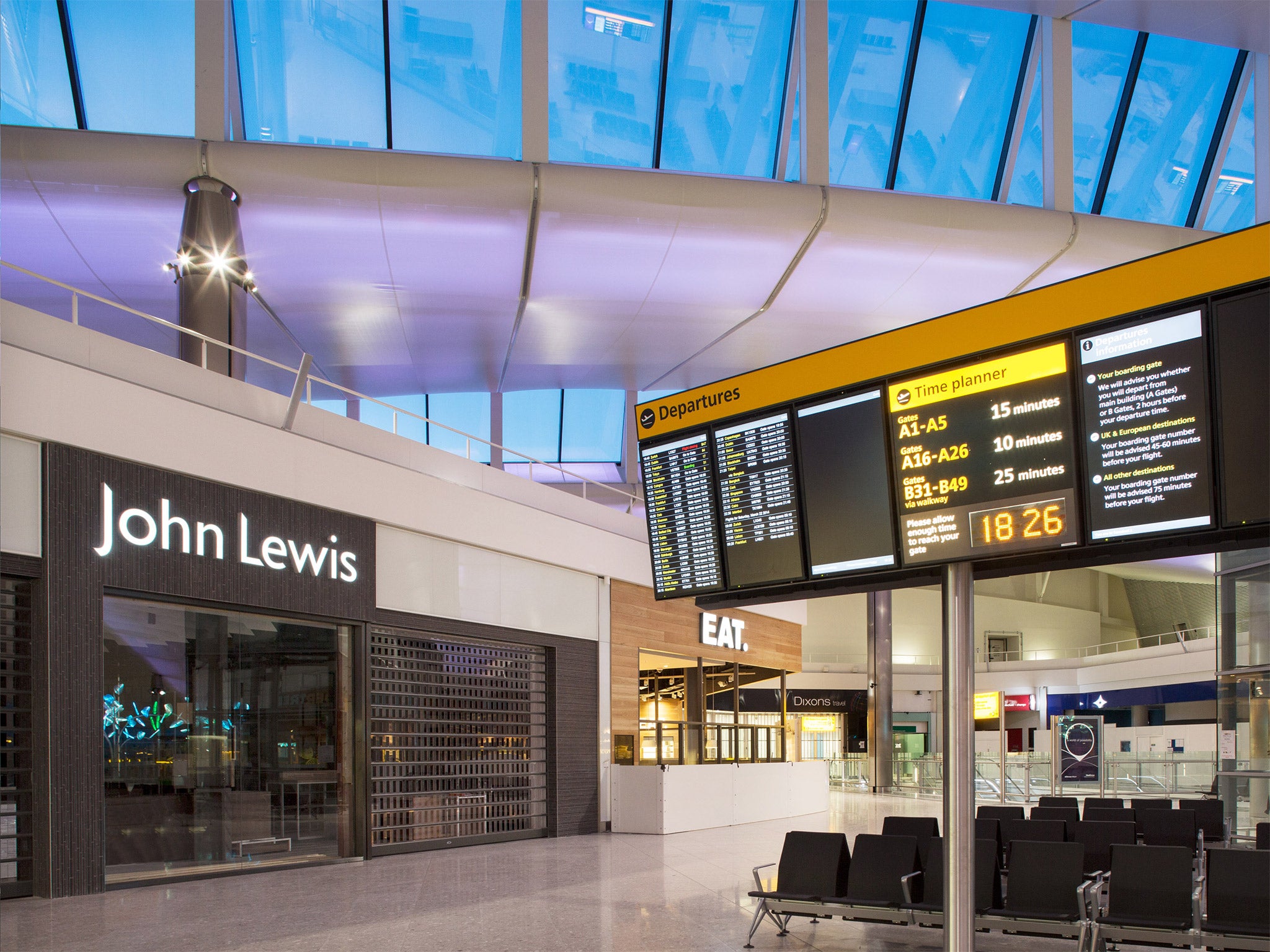 John Lewis deducts VAT from its airport prices, whether or not the customer is staying in the EU