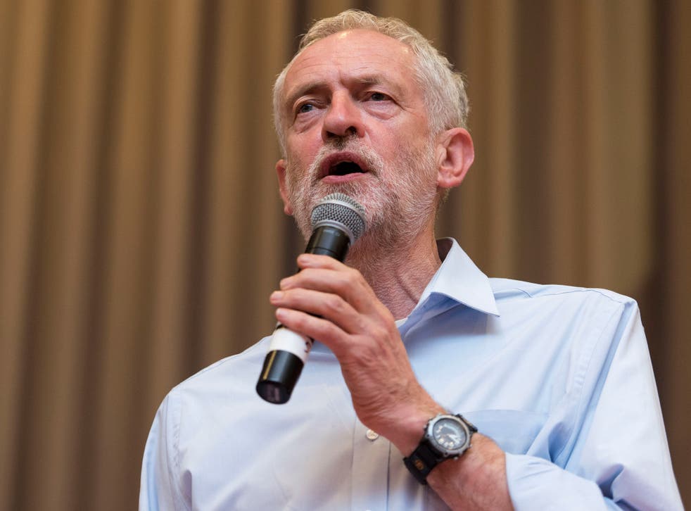 Jeremy Corbyn addresses supporters at a rally in Cardiff on Tuesday