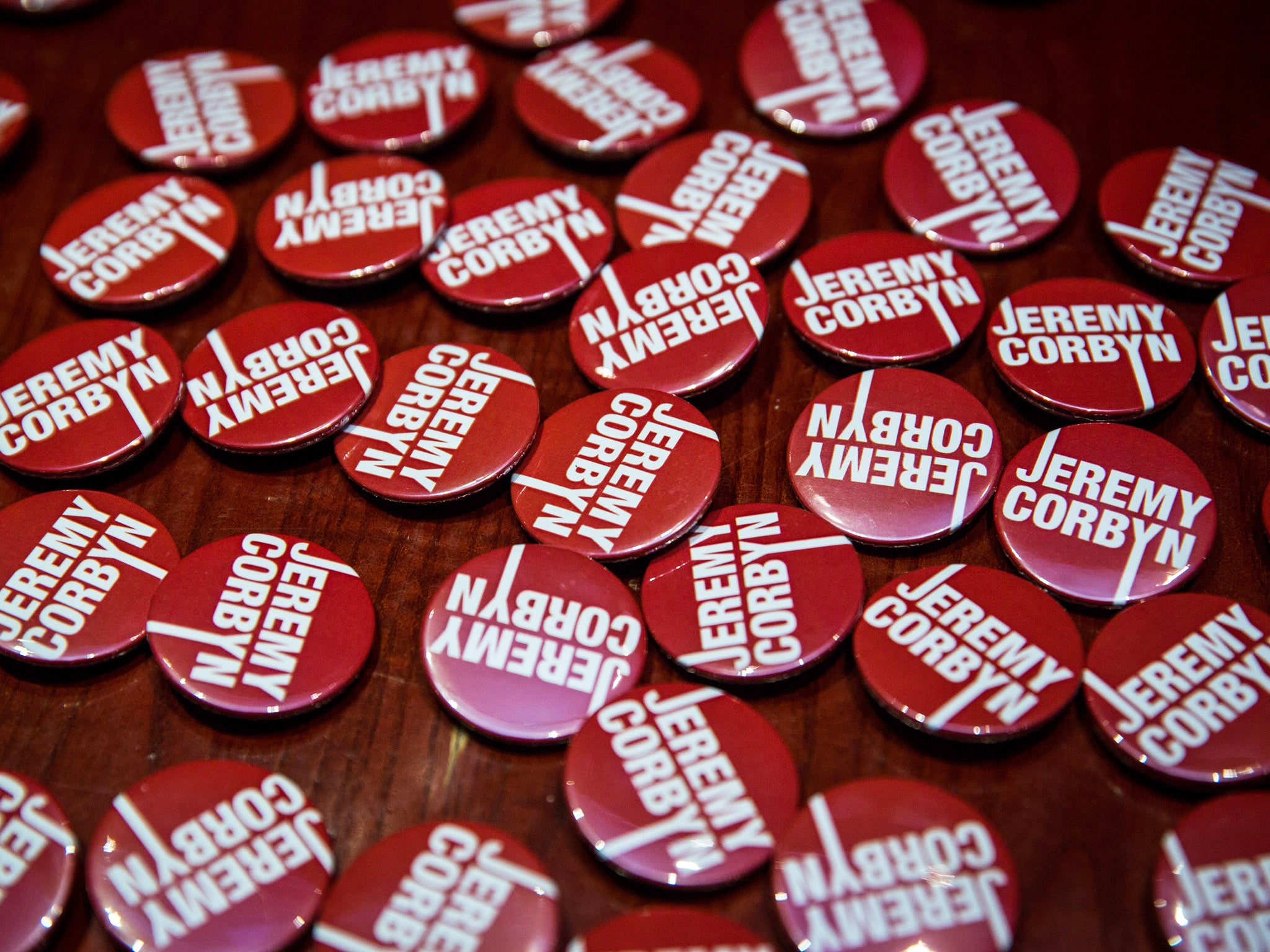 Campaign badges for supporters of Jeremy Corbyn (Getty)