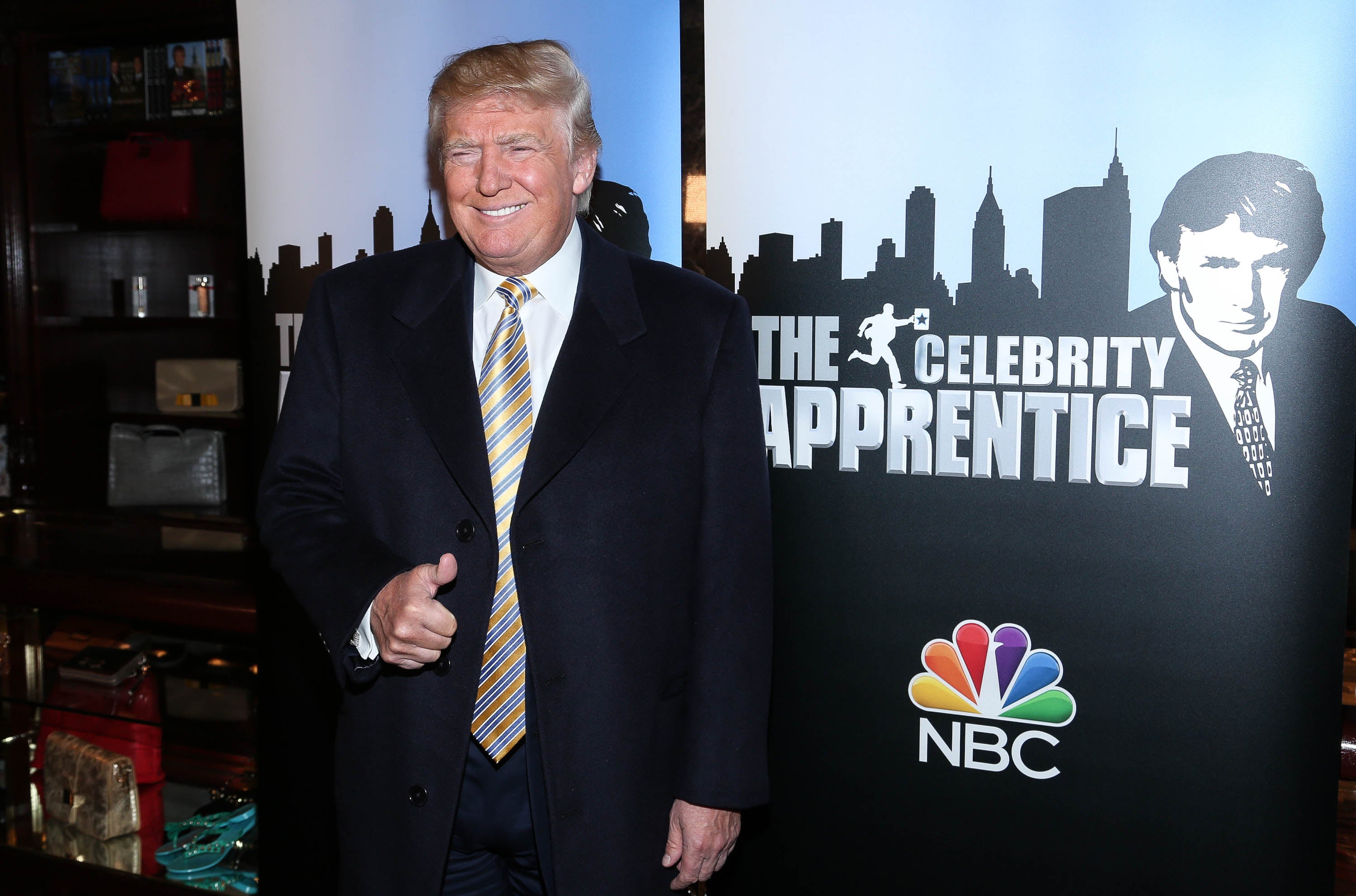 Trump at a red carpet event for The Apprentice, the show where all the women flirt with him (Getty)