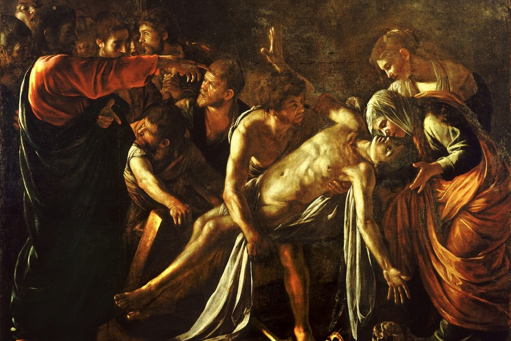 The Raising of Lazarus by Carvaggio (1609)