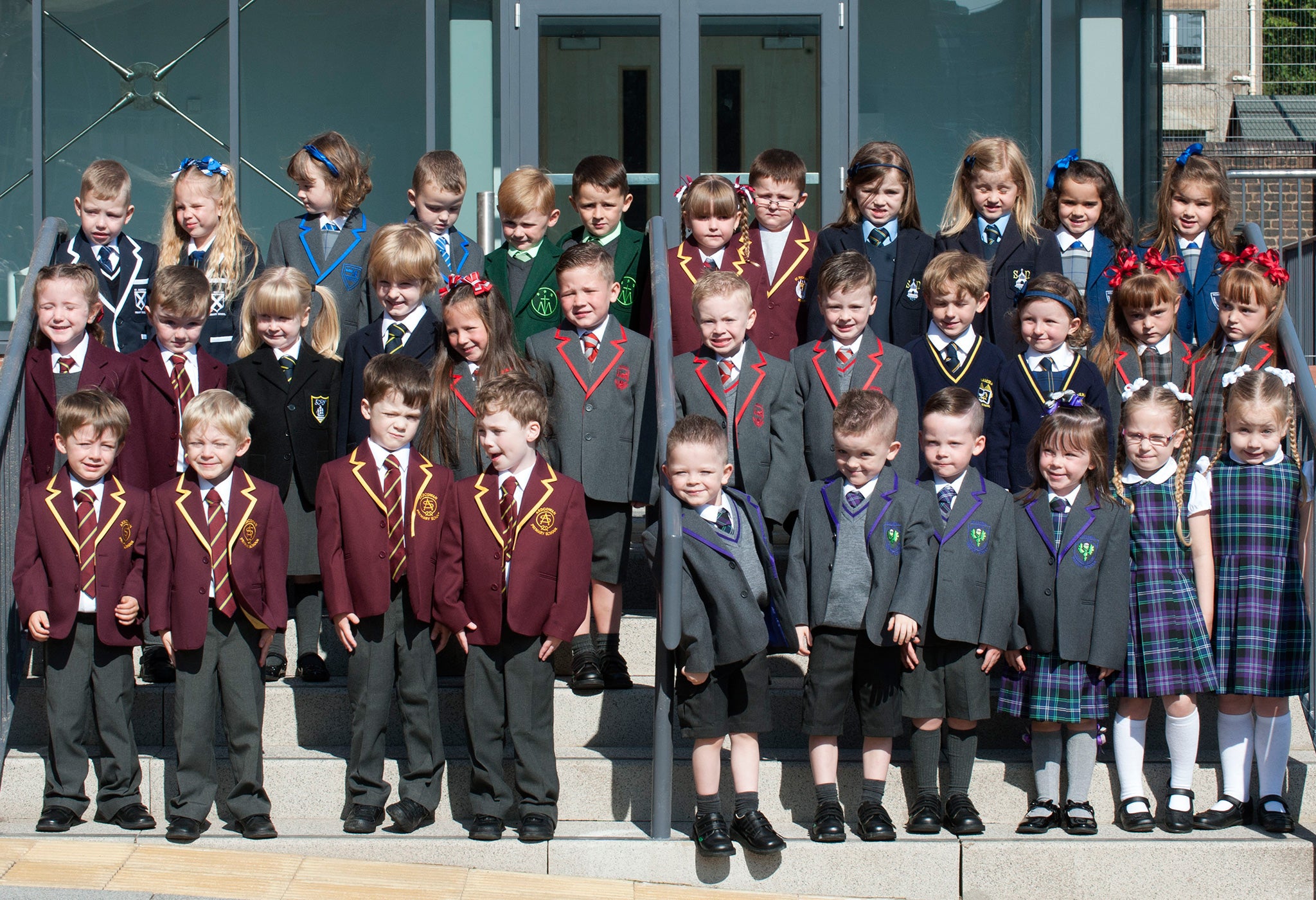 17 of the 19 sets of twins have met in their school uniforms at Ardgowan Primary School in Greenock