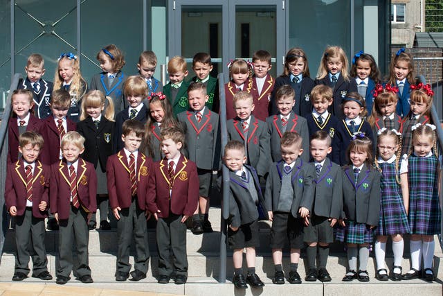 17 of the 19 sets of twins have met in their school uniforms at Ardgowan Primary School in Greenock