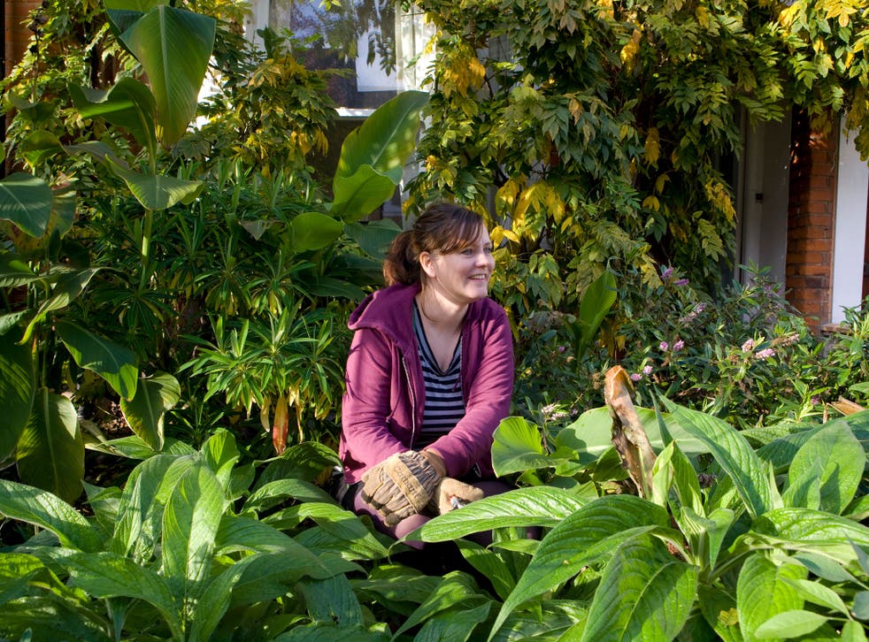 Protecting her privacy: Emma Townshend in her garden