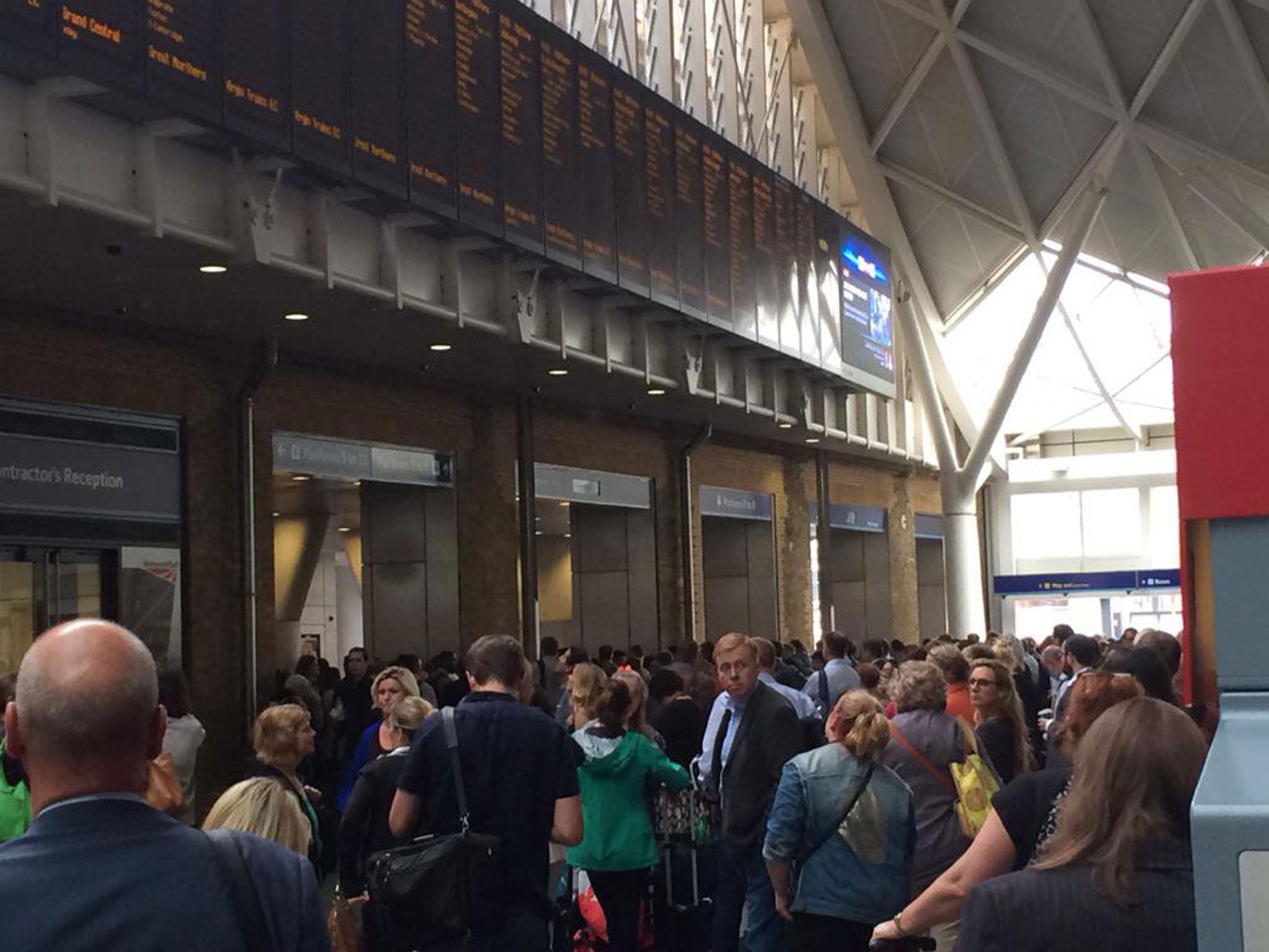 Passengers at Kings Cross station, where platforms have been closed