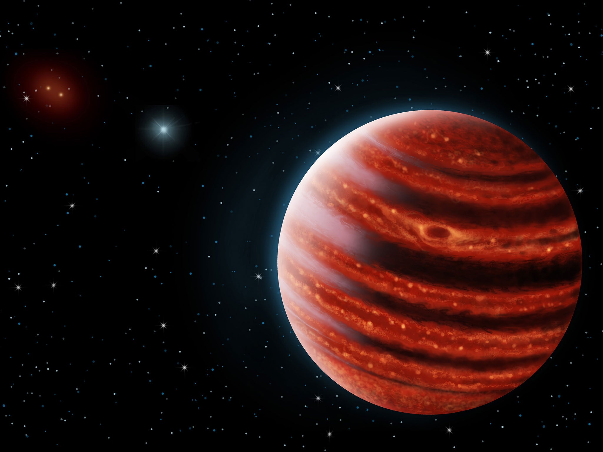 An artist’s illustration of the exoplanet 51 Eridani b – some 100 light years from Earth