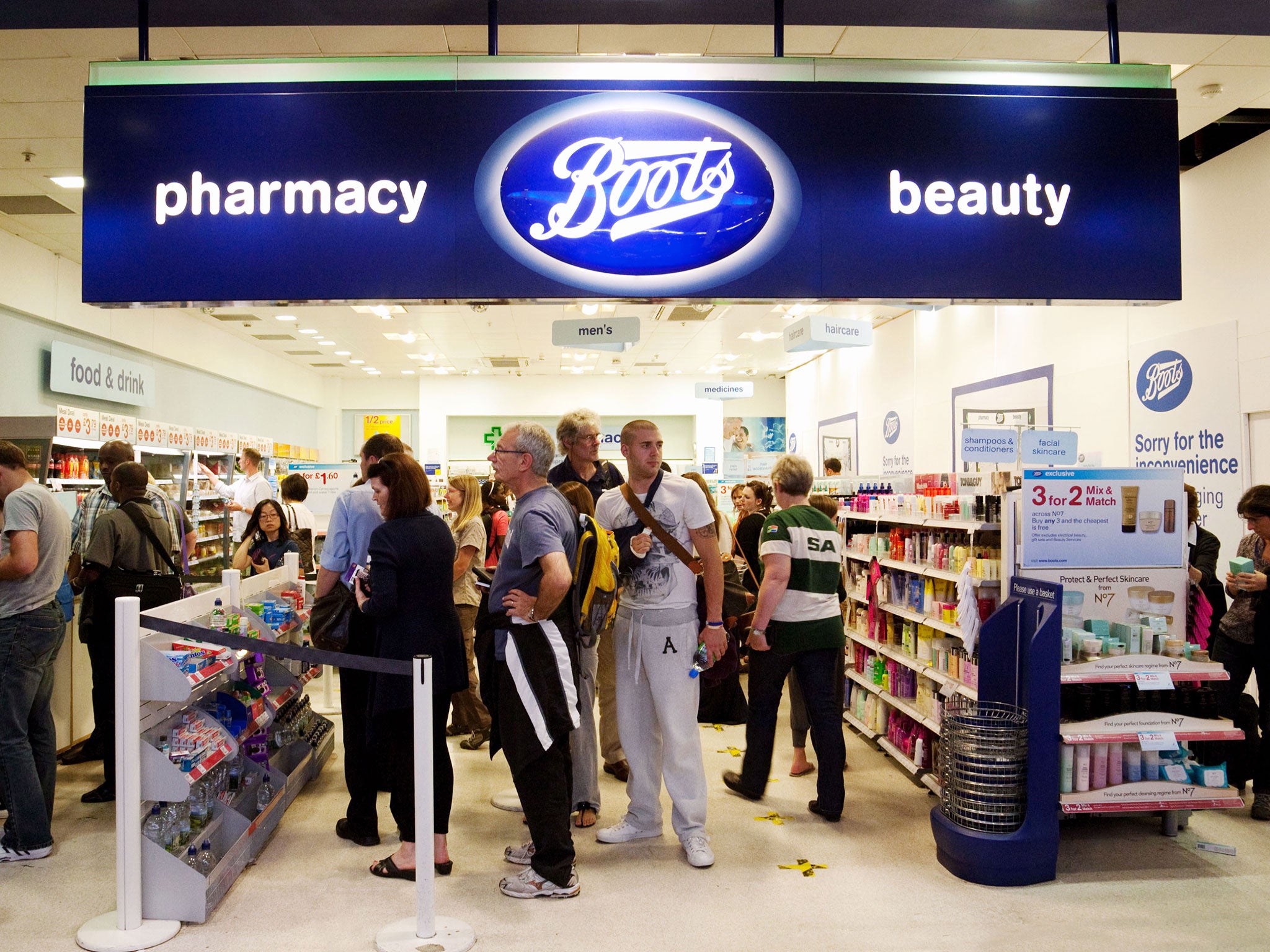 Customers at Boots stores such as the one at Terminal 3 at Heathrow airport have been asked for their passes