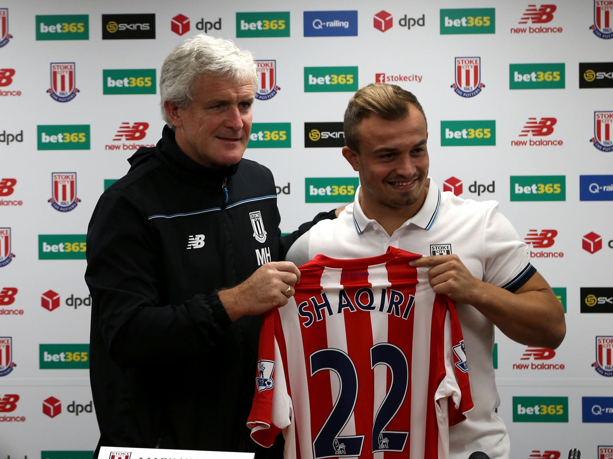 Swiss international Xherdan Shaqiri and Stoke manager Mark Hughes agreethe playmaker’s talents are ideally suited to English football